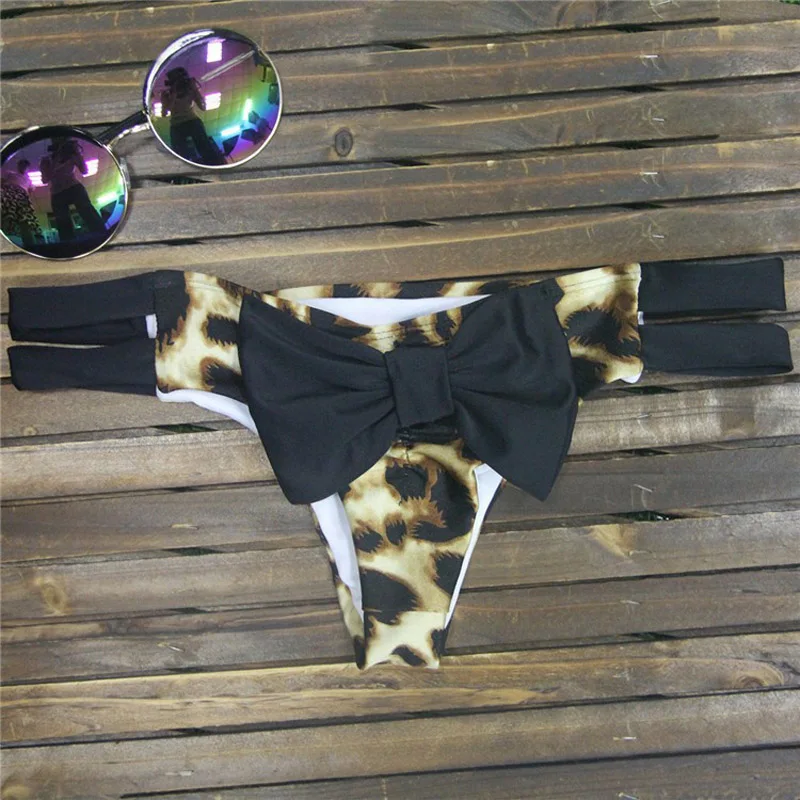 Bow Bikini Bottom Floral Brazilian bikinis Pants sexy women swimwear