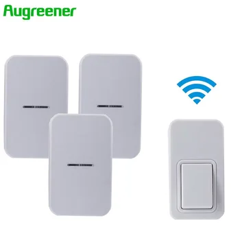 

Free Shipping EU Waterproof Wireless Doorbell 220V Home Romote Electric Cordless LED Light Wireless Bell 1Transmitter+3Receivers