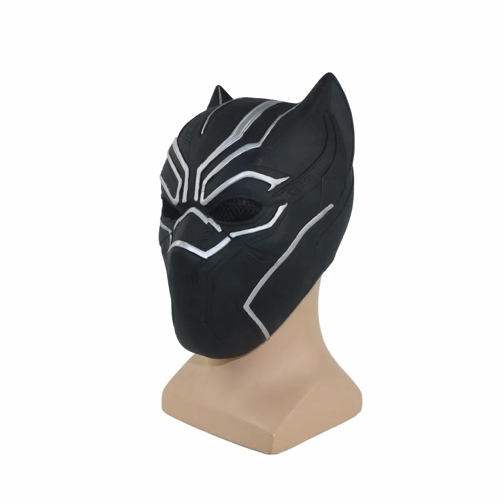 Black Panther Masks Movie Captain America Fantastic For Cosplay Men's Latex Party Mask Helmet for Halloween (2)