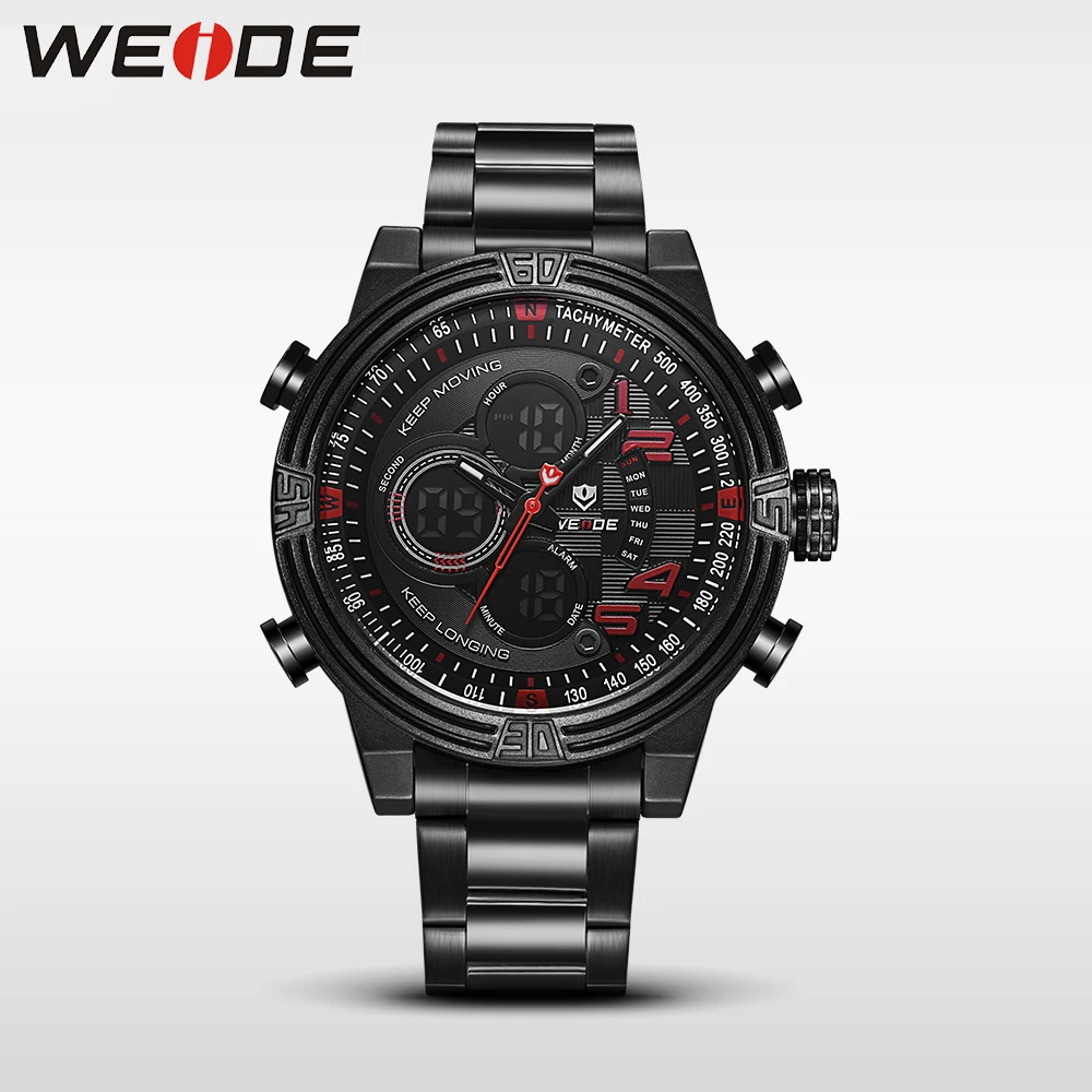 

WEIDE mens watches top brand luxury Men Quartz -Digital Sport Watchr 3ATM Waterproof Multiple Time Zone Homme Watches relogio