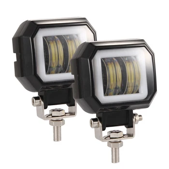 

1 Or 2PCS 3 inch 6500K Offroad White Fog Light Waterproof Square LED Angel Eye light Strip Off-road Work light Car Boat Truck