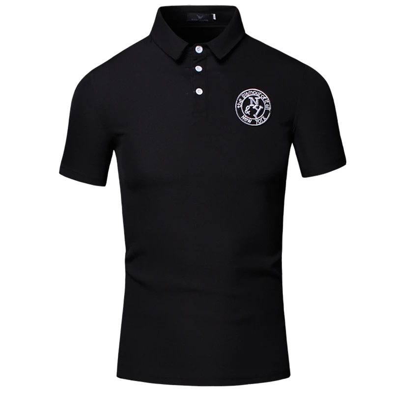  High Quality Brand Summer printing Short Sleeve Polo Shirt Man Fashion Pure color Embroidery Casual