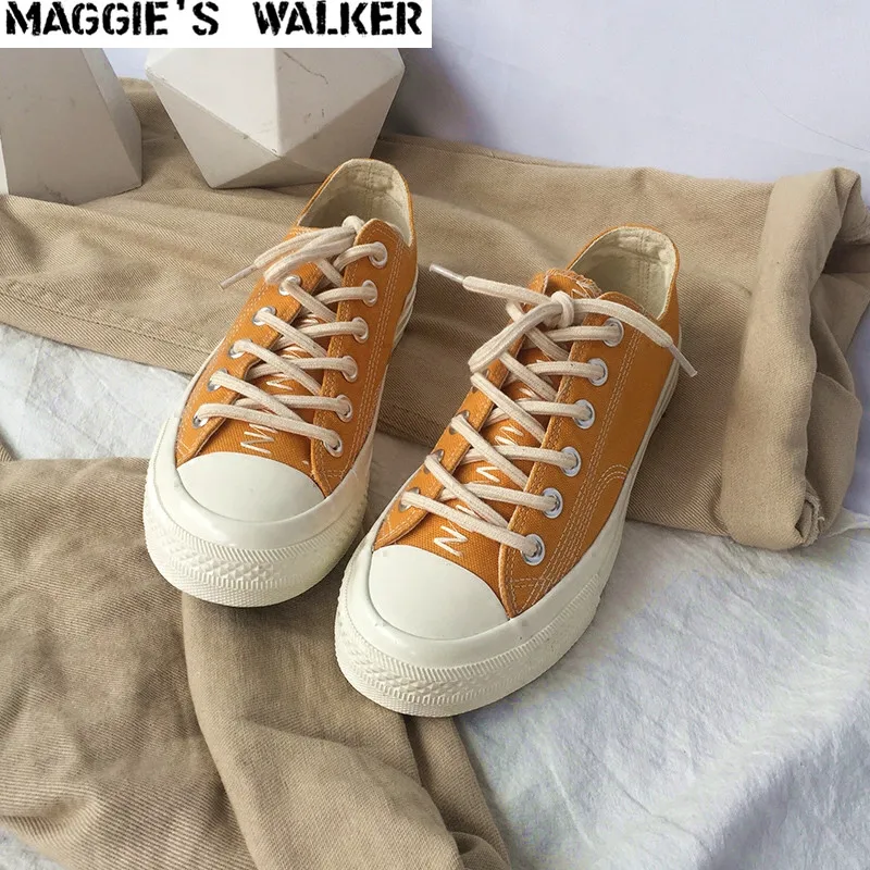 

Maggie's Walker 2018 Women Fashion Canvas Casual Shoes Candy-colored Lacing Platform Canvas Outdoor Shoes More Colors Size 35~40