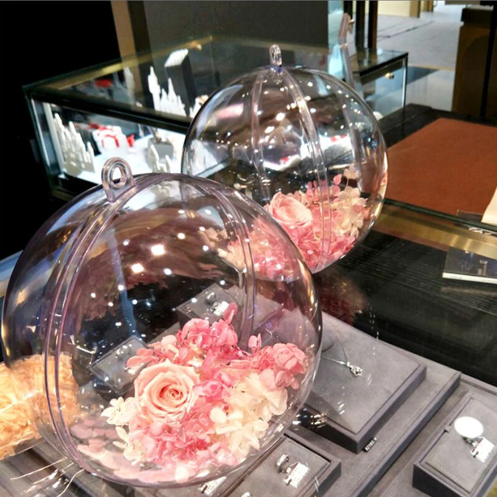 

10 Pack Plastic Bath Bomb Mold DIY Craft Clear Plastic Ball Ornaments for Christmas and Party Decorations
