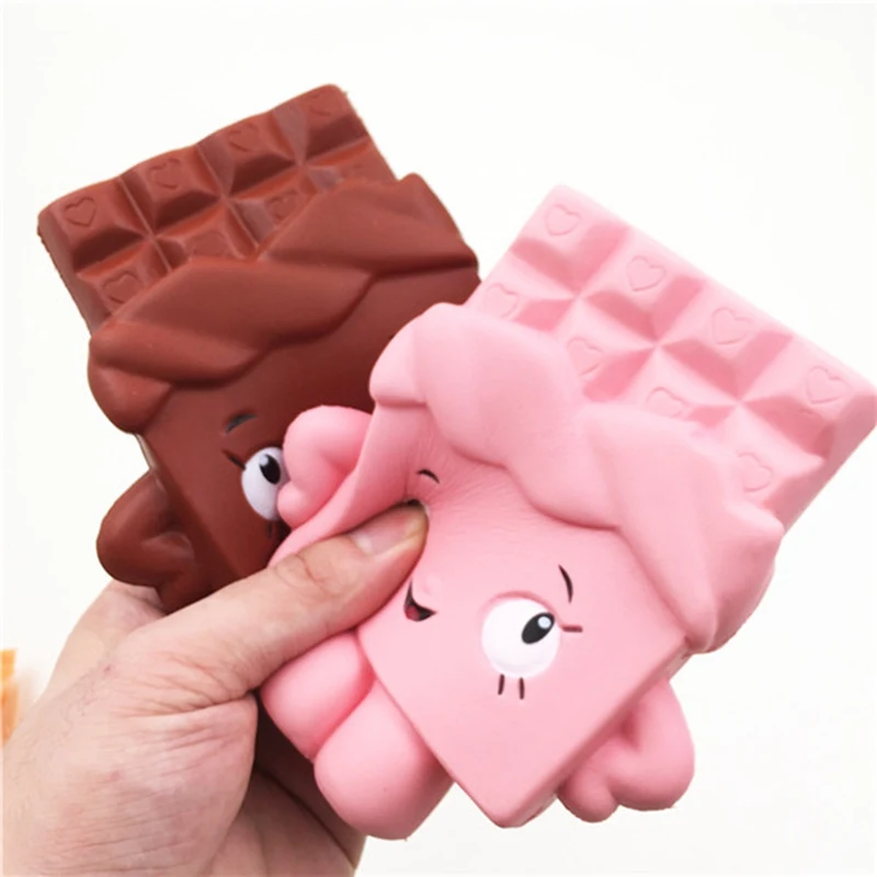 

Newest Soft Chocolate Bar Slow Rising 13cm Jumbo Cute Kawaii Collection Decor Gift Toy Cell Phone Straps Chocolate Pink
