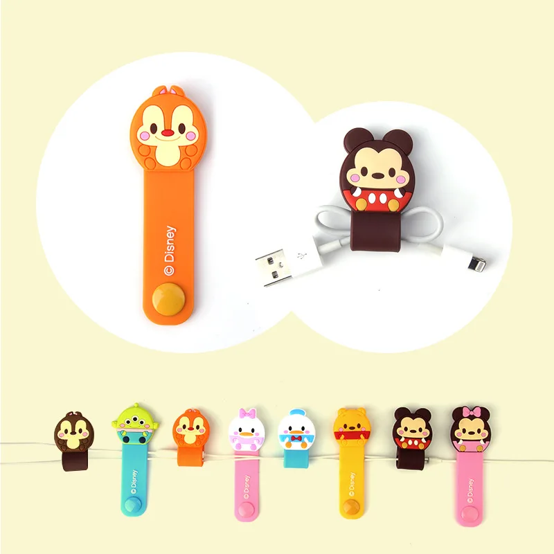 Cute Cartoon Kawaii Мобильный телефон USB крепление кабеля органайзер для наушников