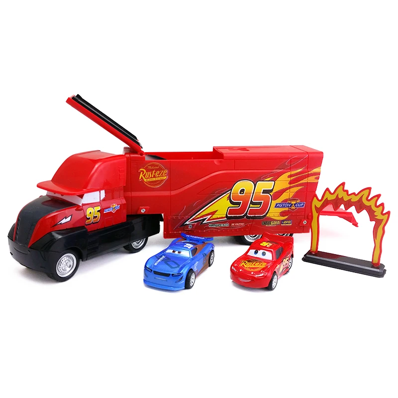 Disney Pixar Cars Lightning McQueen Mcak Hauler & No.19 Daniel Swervez