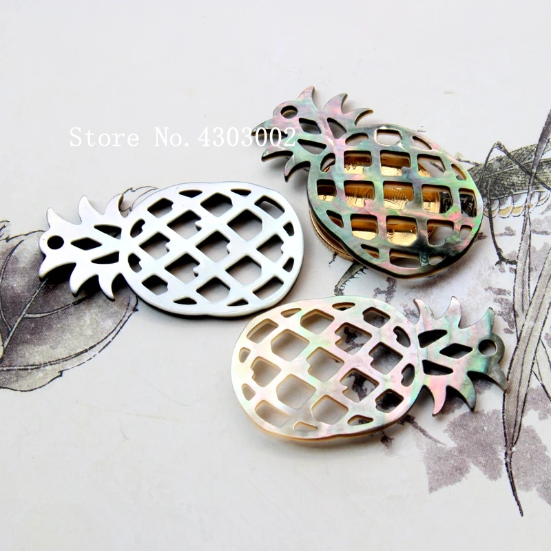 

10pcs/lot Natural Hollow Pineapple Mother of Pearl shell for DIY Jewelry Natural Hollow Pineapple MOP Pearl shell Beads