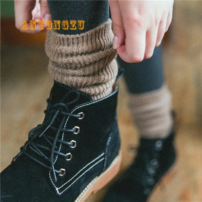 Осенне-зимние утепленные шерстяные теплые женские носки в стиле ретро, высококачественные средние женские трубчатые носки,, 6 пара/лот