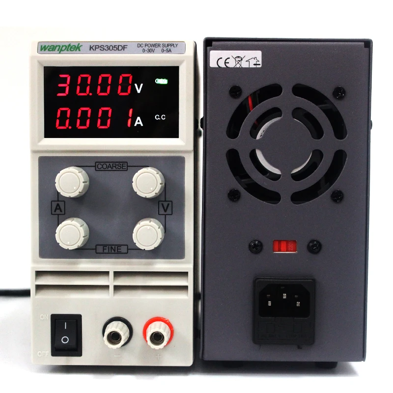 

Wanptek KPS305DF Switching Display 4 Digits LED 0-30V 5A Mini DC Power Supply High Precision Variable Adjustable AC 110V/220V