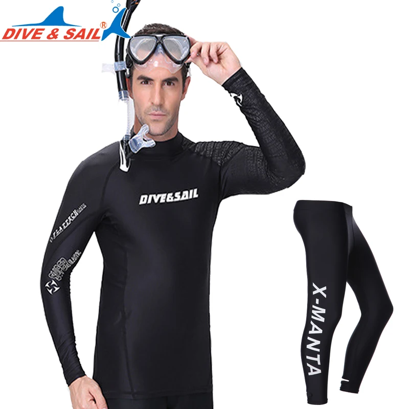 DIVE&SAIL Lycra Men/women long sleeve rash guards boys elastic anti