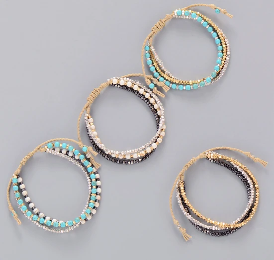 

Innovative 3 Colors Metal Beads Friendship Bracelet Wholesale Handmade Bracelet Vintage Statement Bracelet Hot Sale