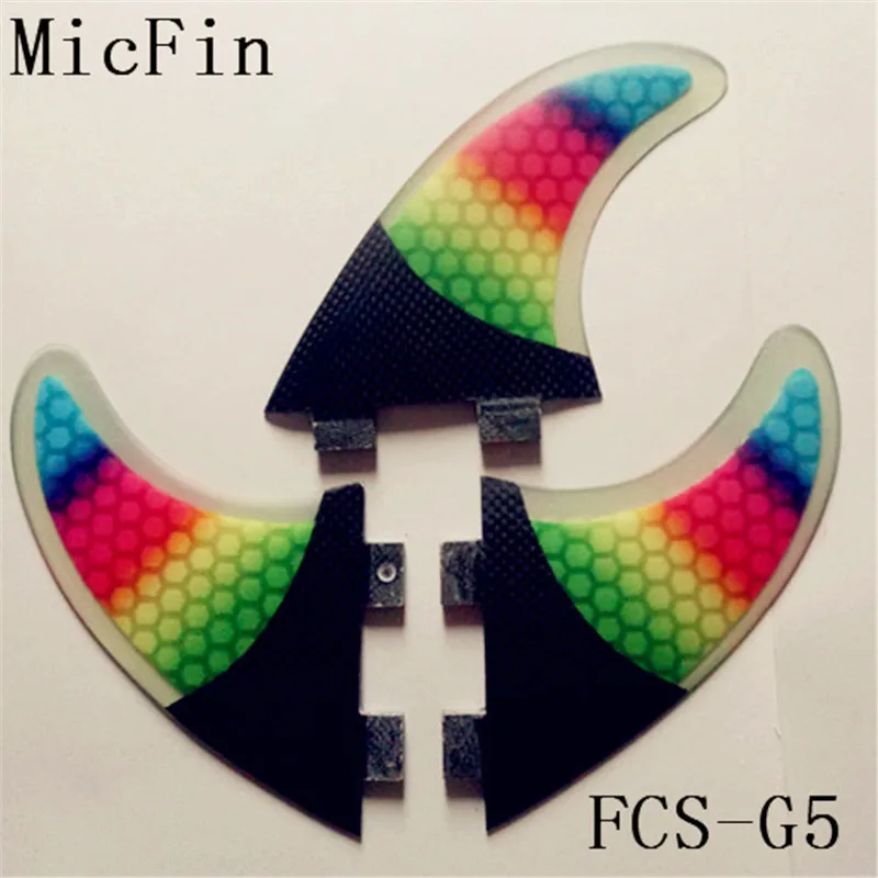 2018FCS G5 Fin Surf стекловолокно сотовые Углеродные плавники Quilhas tri/набор средних размеров pranchas de surf FCS плавники для доски для серфинга - Цвет: G5