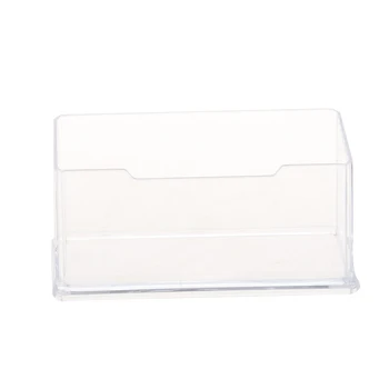 

New Clear Desktop Business Card Holder Display Stand Acrylic Plastic Desk Shelf