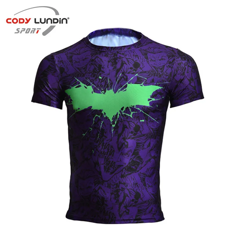 CODY LUNDIN Batman Комплексная PRO футболка с коротким рукавом фитнес колготки rasgard