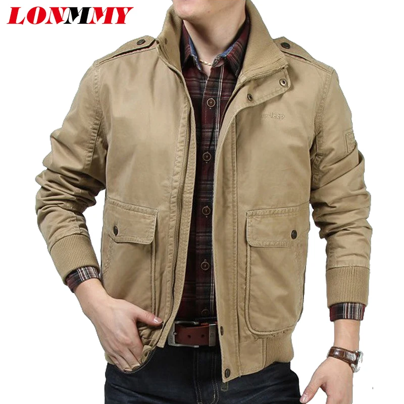 LONMMY Bomber jacket men Cotton Jaqueta masculina Men's
