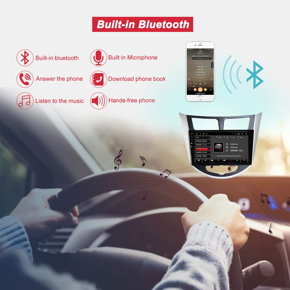 Clearance Bonroad Octa Core 1024*600 9"Android 8.1 Car Video Player For Solaris Verna Accent Car PC Headunit Radio Video Player Navigation 1