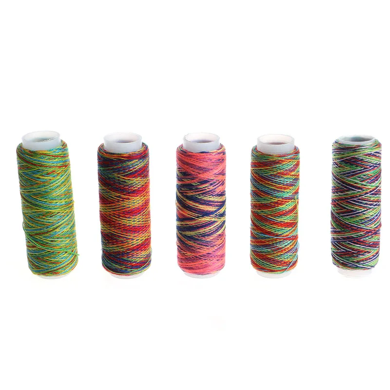 5pcs Sewing Machine Threads Overlocking String Polyester Colorful All Purpose Sewing Threads