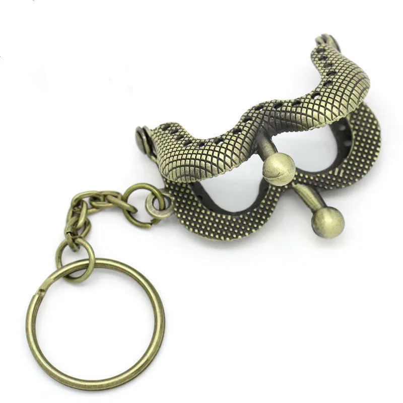 

25Pcs Wholesale DIY Purse Bag Metal M Shape Frame Kiss Clasps Lock Handbag Handle Key Ring 4.6x3.8cm, 2 Colors
