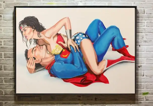 

Home decoration Superman pop art oil paintings on canvas painting art gift for friends no framed P-204