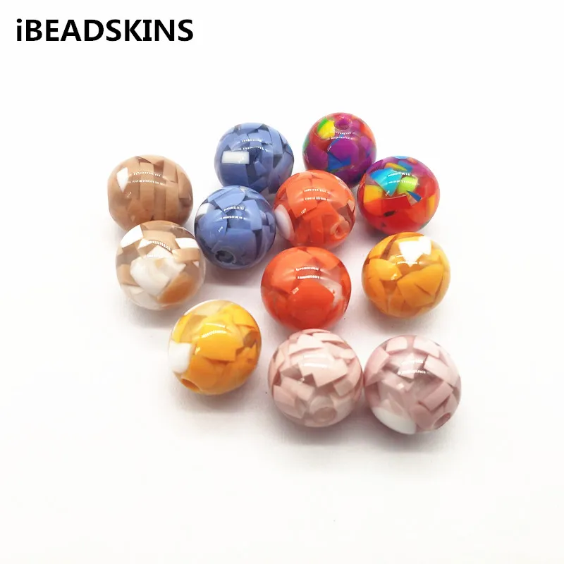 

New arrival! 15mm 50pcs Resin Built-in beads round bead for Earring accessories,Earring parts,Jewelry necklace Findings