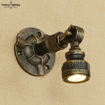 

Retro Iron Water Pipe Wall Lamp Art Deco Country Adjustable Wall Light 110V 220V Led Lights Bar Restaurant Living Room Cafe Path
