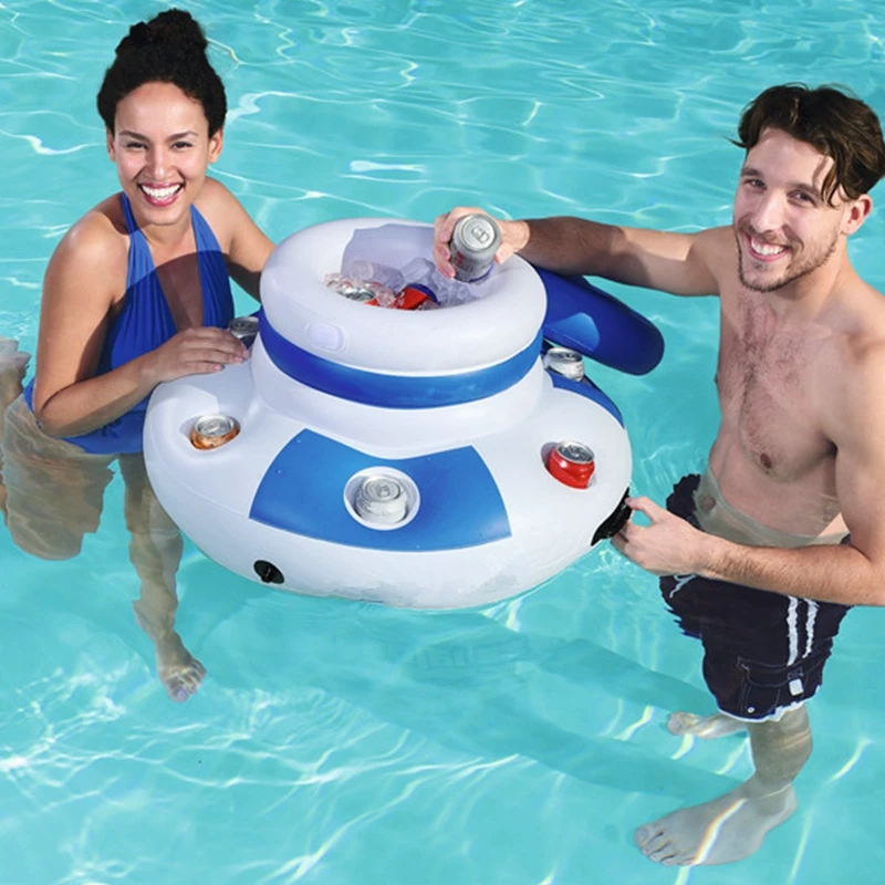 Диаметр 70 см надувной круглый плавающий охладитель для напитков с 6 отверстиями подстаканники плавательный бассейн поплавок надувной
