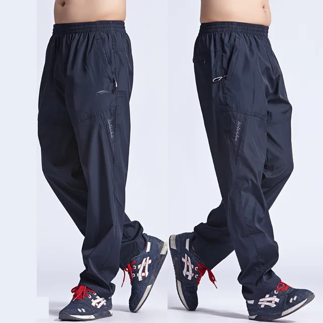 Grandwish 2018 New Quickly Dry Breathable Exercise Pants Men Elastic Waist Men Active Pants Outside Trousers Plus Size 3XL,PA095