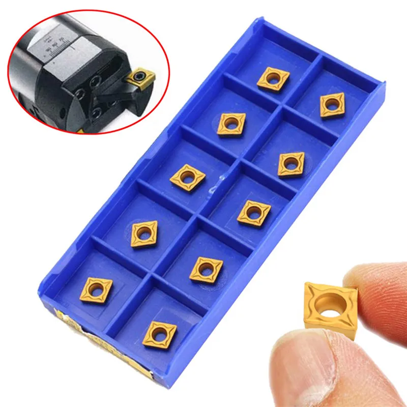 

10pcs/set CCMT060204-HM YBC251 Carbide Insert Titanium Coated Carbide Cutter Turning Tool Lathe Blades