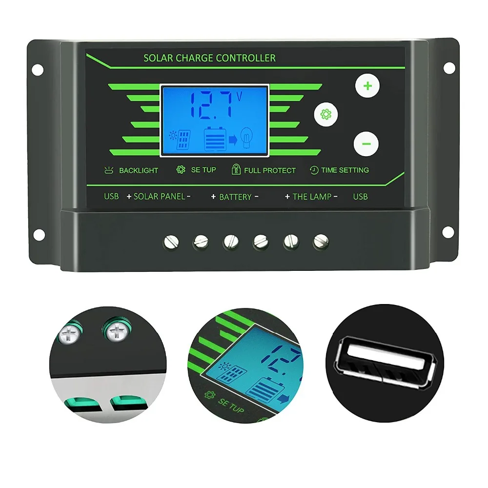 ШИМ контроллеры на солнечной батарее 30 А 20 10 12 В 24 В|solar regulator charger|solar charge controller 12vsolar