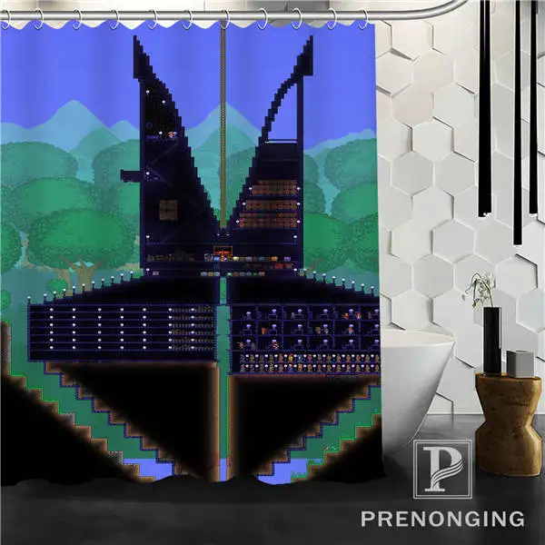 Terraria Shower Curtain Fabric Waterproof Mildewproof Modern bathtub