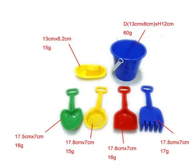 

Free shipping summer beach toys plastic kid toys sand boat beach bucket 6pcs/set