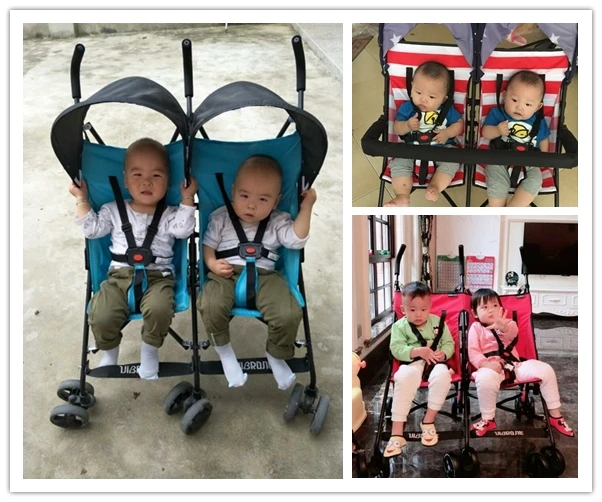 2017 красный горячая Распродажа свет Twin коляски Детские Портативный автомобиль зонтик складной ребенок близнецов тележка бок о бок низкая