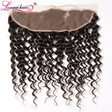 LONGQI CAPELLI Brasiliani Dell'onda Profonda di Veletta frontale 13x4 Orecchio a Orecchio Parte Libera Chiusura Pre Colto di Remy Dei Capelli di Trasporto trasporto libero