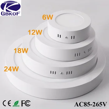 

Non-dimmable 6W 12W 18W 24W Super Bright Round Surface LED Panel Wall Ceiling Down Light Mount Bulb Lamp for bathroom illuminate