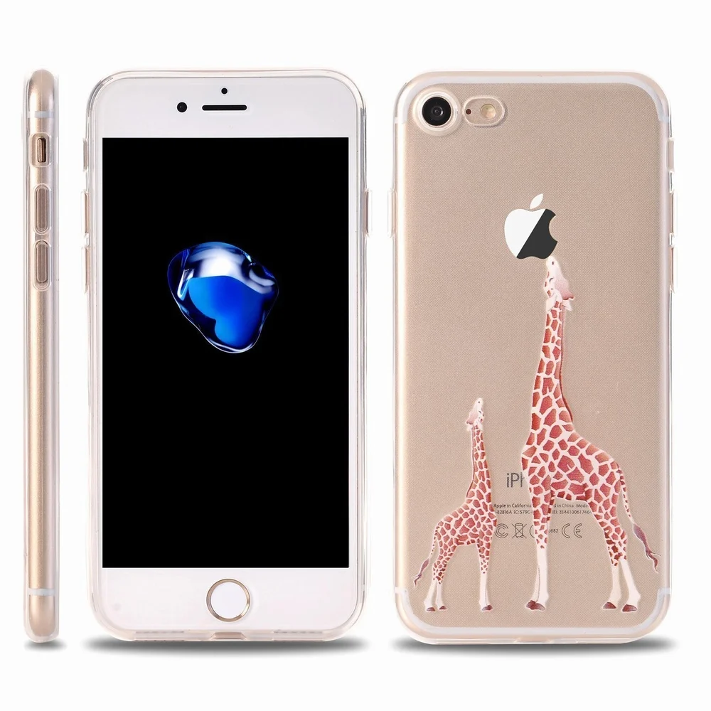 Portefeuille For iPhone X Case Giraffe Boys Basketball Clear Cute Ultra Thin Back Cover Case For Apple iPhone 8 Plus 7 6 6s 5 5S (4)