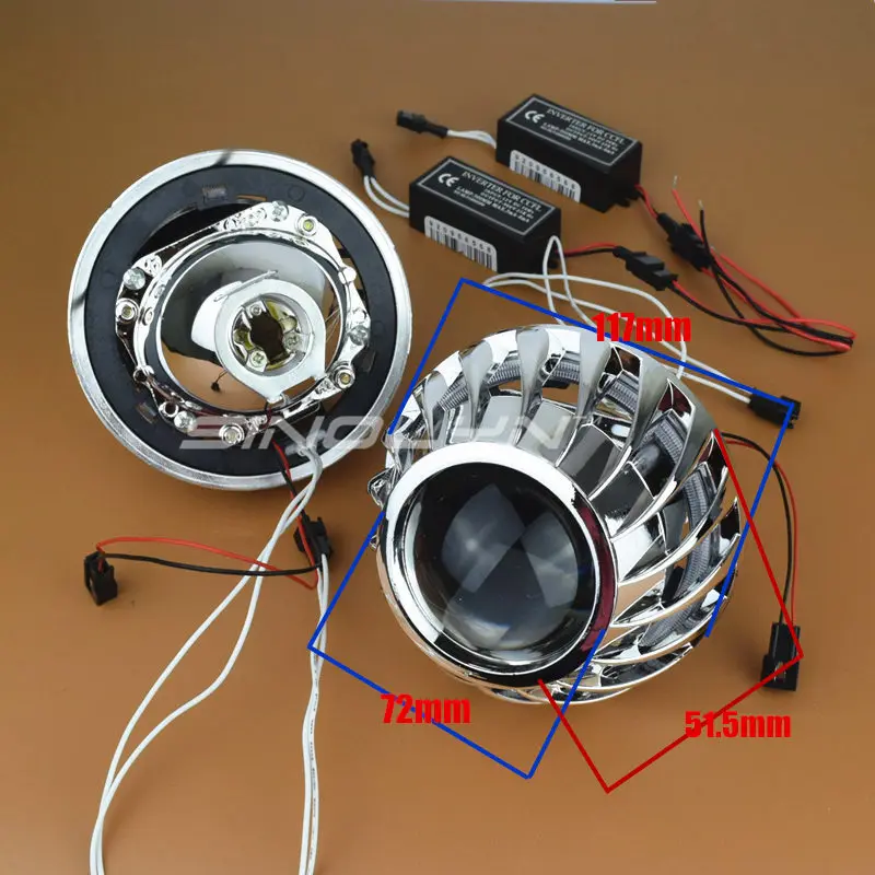 Sinolyn Биксеноновые линзы H7 H4 прожекторные фары линзы 2,5 WST ангельские глазки Halo комплект для автомобильных аксессуаров модифицированное использование H1 HID xenon