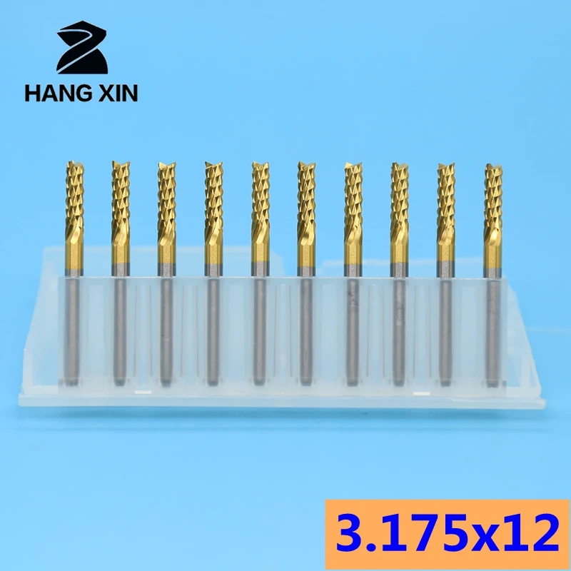 

HANGXIN 10pcs 3.175mm Carbide End Milling Cutter Engraving Edge Cutter CNC Router Bits End mill for PCB Machine