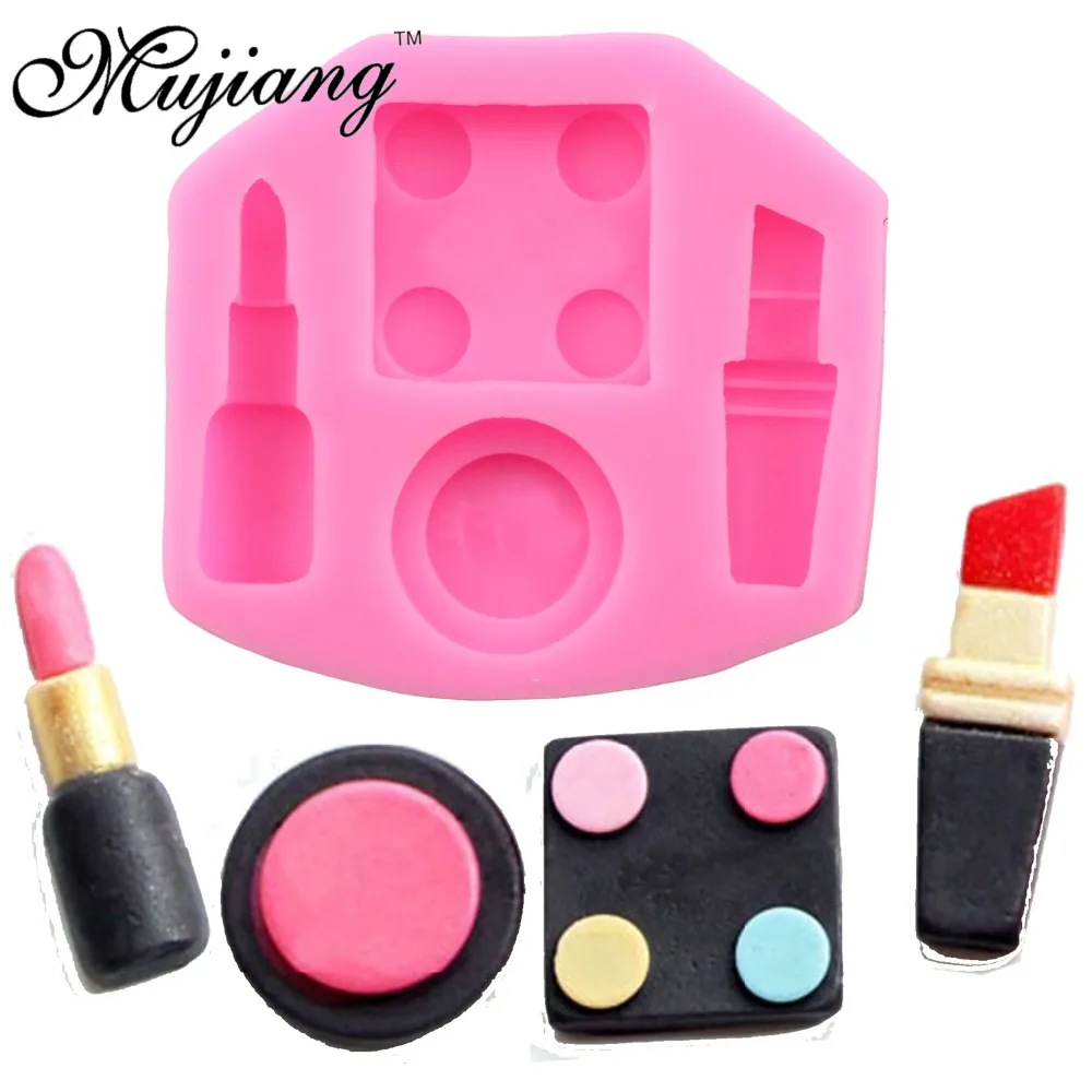 

3D Cosmetics Makeup Tools Silicone Molds Chocolate Cake Fondant Mold Fimo Clay Candy Mould Cake Decorating Tools XL082