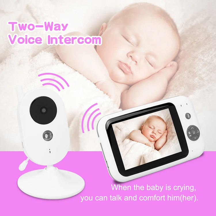 3,5 дюймов видеоняни и радионяни 2Way домофон музыка Cry Babies беспроводной ЖК-дисплей детская камера с монитором