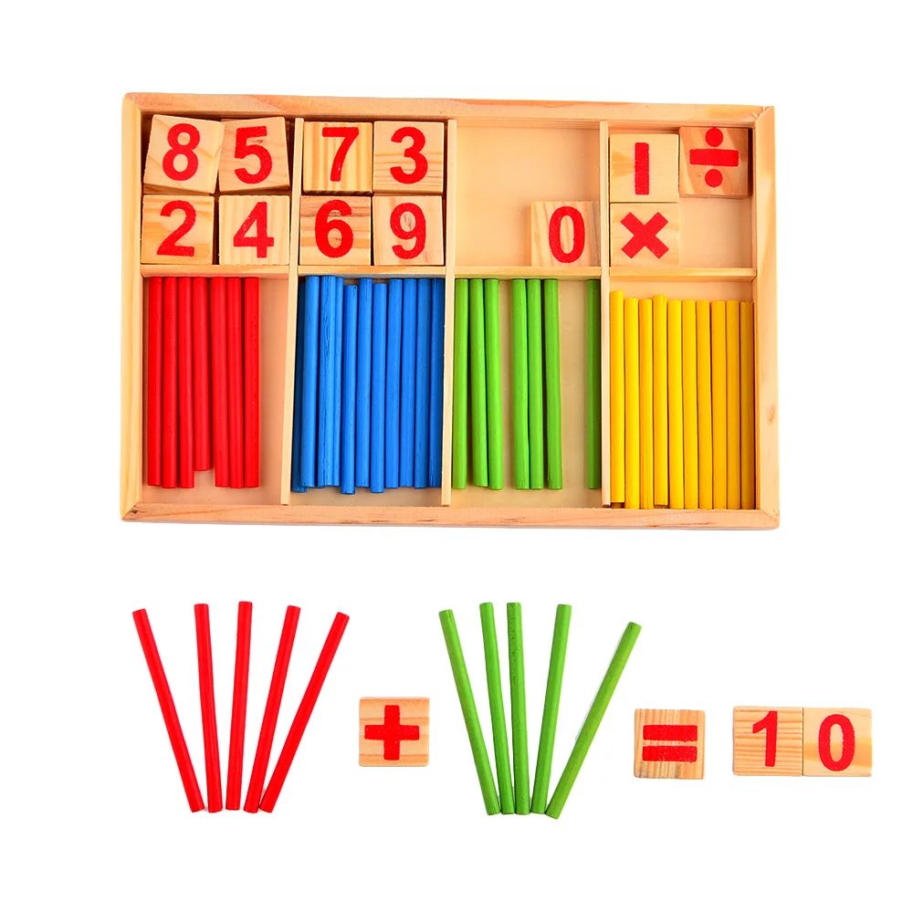 Surwish деревянный математические палочки для развития интеллекта номер карты Счетные палочки Монтессори Дошкольное раннее образование