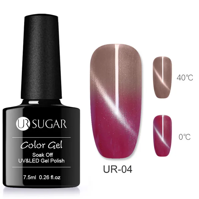 Ur Sugar изменение цвета хамелеон голографический блеск магнитный гель лазерный лак Гель-лак для ногтей отмачиваемый УФ-Гель-лак - Цвет: UR 04