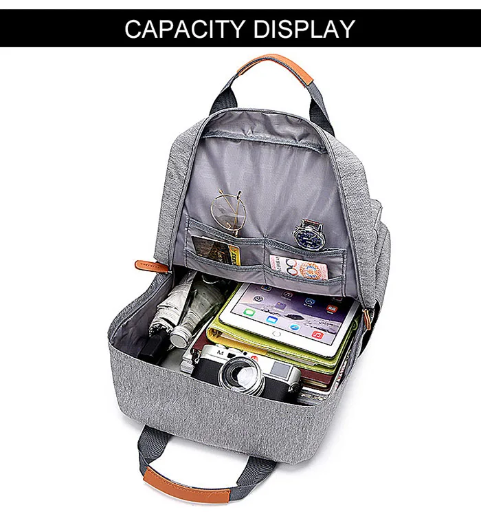 Casual Business Men Computer Backpack Light 15 inch Laptop Bag 2022 Waterproof Oxford cloth Lady Anti-theft Travel Backpack Gray
