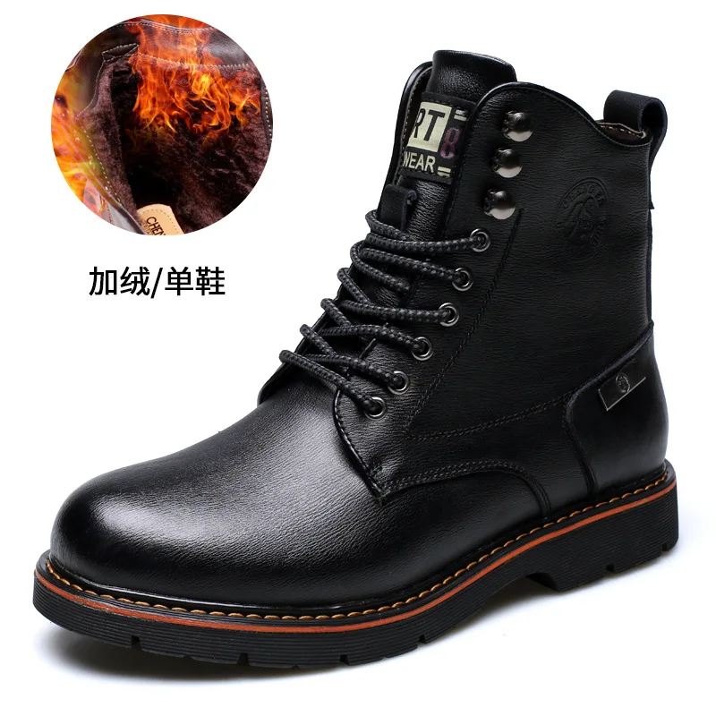 

2018 autumn new men's casual wild Martin boots plus velvet boots fashion tide.