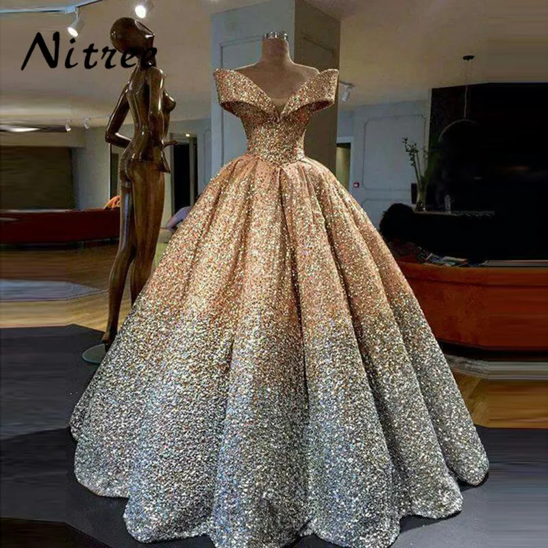 

Muslim Bling Unique Fabric Evening Dress 2018 New Arabic Dubai Abendkleider Ball Gown Party Prom Dress Moroccan Kaftan Gowns