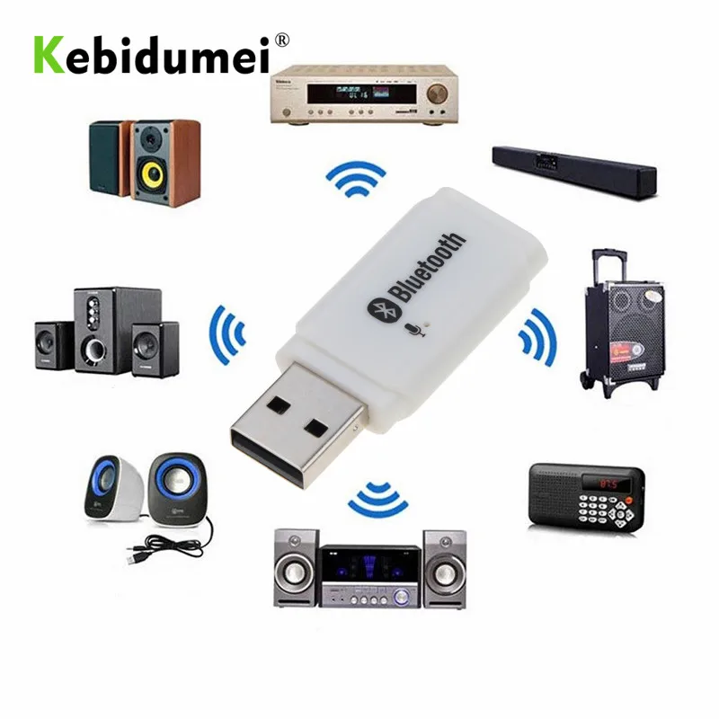 Kebidumei USB Bluetooth 5,0 приемник для динамика для автомобиля AUX Android/IOS беспроводной комплект ключа для громкой связи аудио стерео адаптер