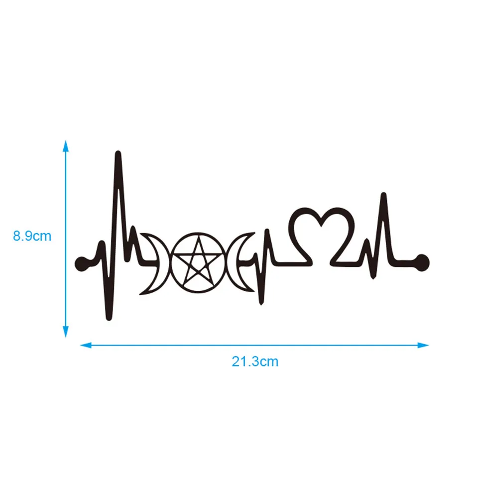 Cunymagos Greek Goddess Pagan Wiccan Heartbeat Lifeline Stickers Car Styling Reflective Decal Sticker Vinyl Car Accessories 20.3cm8 (1)