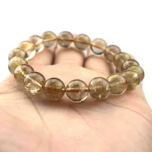 10 мм натуральный Золотой Рутиловый кварцевый камень бисер браслет натуральный камень браслет DIY ювелирные изделия для женщин для мужчин