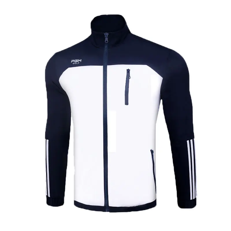 Men Long Sleeve Golf Jacket Zipper Thin Coat Windproof Outdoor Sports