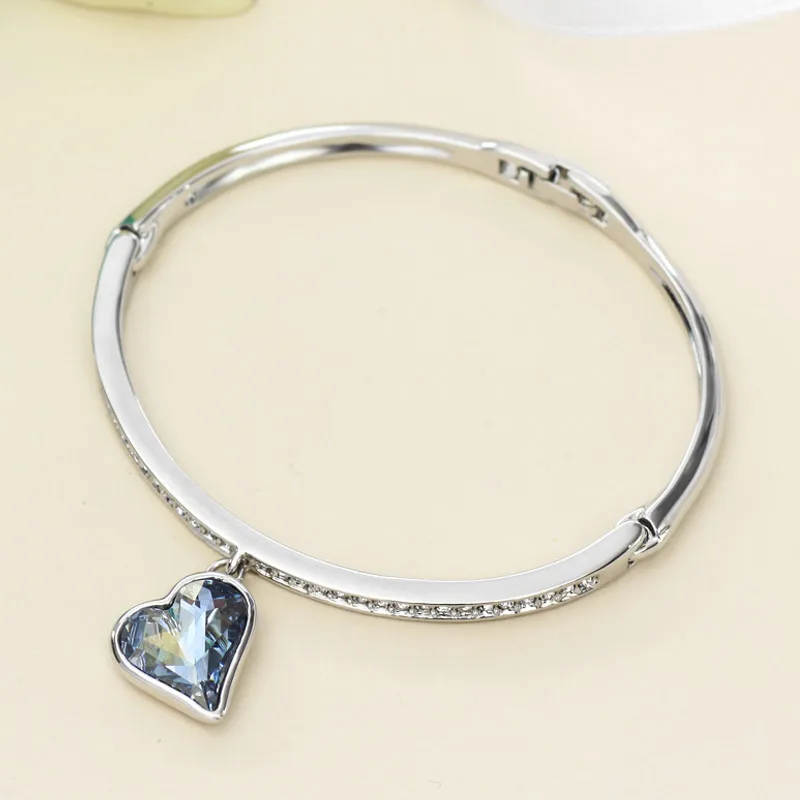 Aliexpress Neoglory Austria Crystal Rhinestone Charm Aliexpress Neoglory Austria Crystal Rhinestone Charm Bangle Alloy Plated Heart Design Glaring Style Bracelet For Clic From Reliable